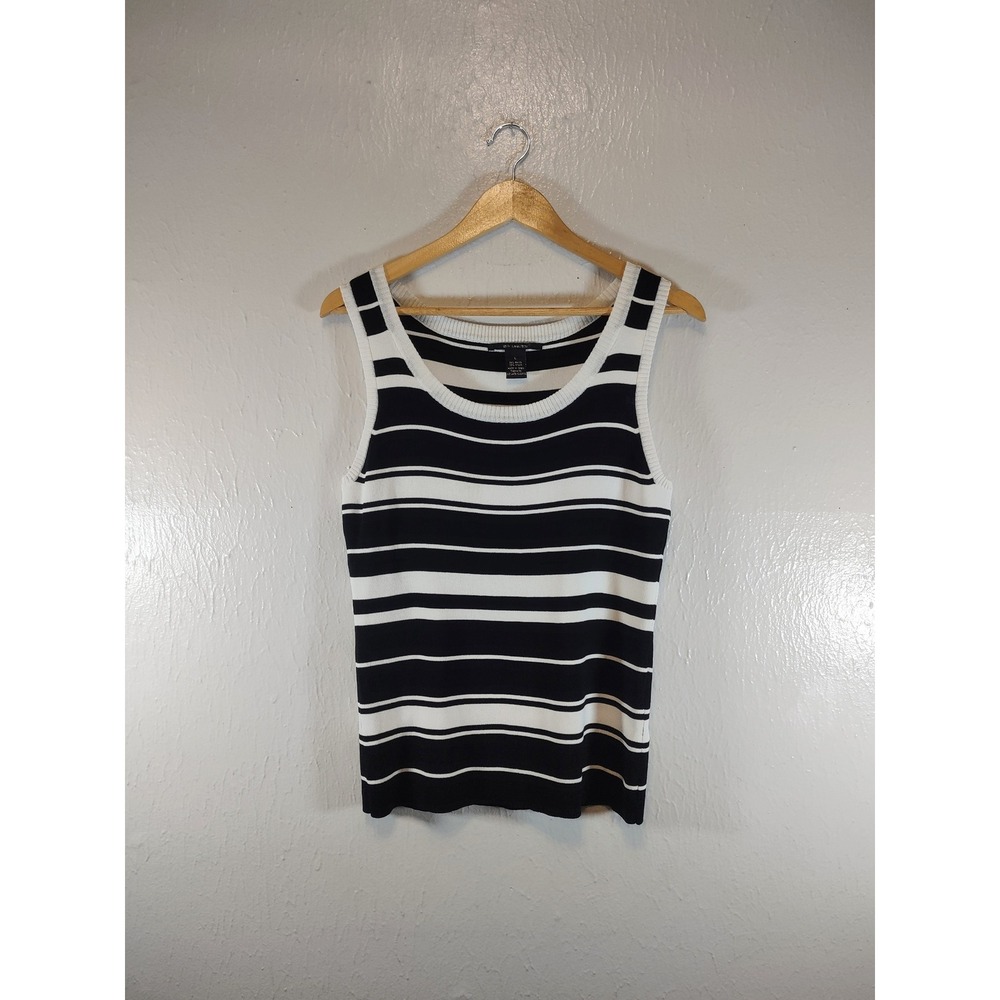 Classic Nautical Black & White Tank Style Old Money Top Women's  Large